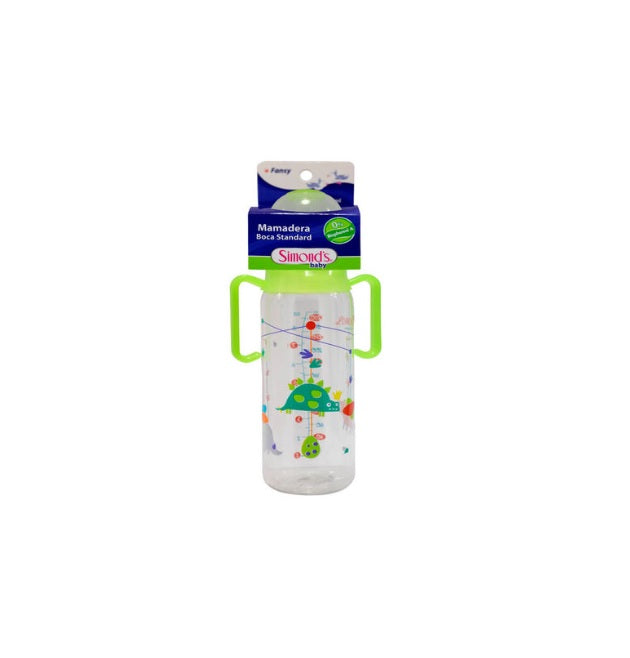 Mamadera 🍼 Simonds Boca Standard con Asas 270ml. Verde