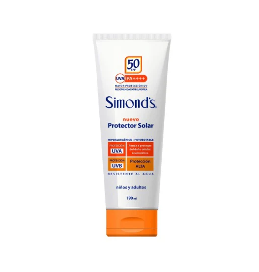 Protector Solar Simonds FPS50 Pomo 190ml.