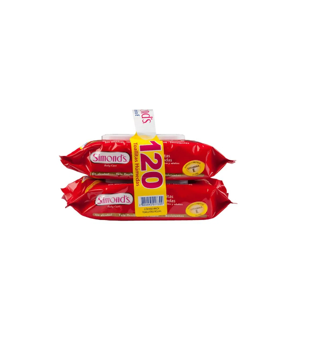 Toallas Húmedas Simonds Vitamina E Pack x 2 120uds.