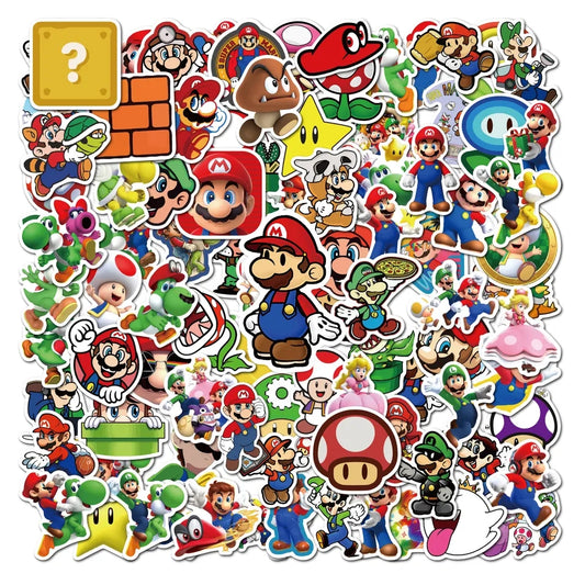 Sticker Pegatinas Nintendo Mario Bros Yoshi Luigi 50uds.