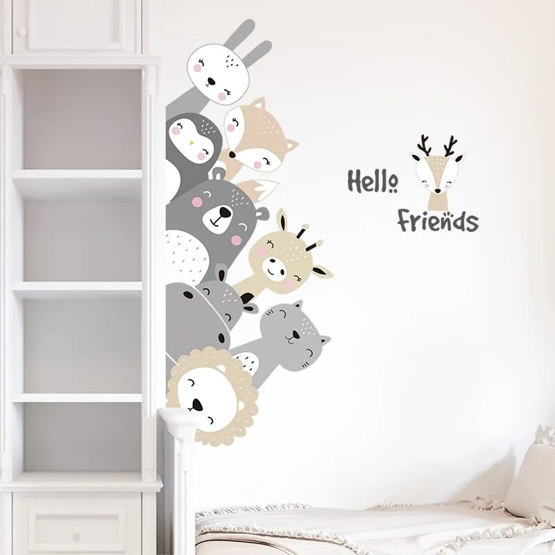 Sticker Vinilo Decorativo para la Pared Animales del Bosque Vertical