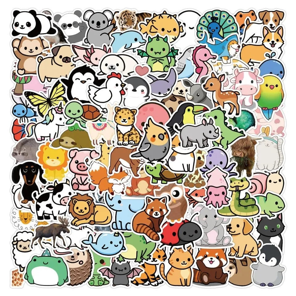 Pegatinas Stickers Animales Cartoon 100uds.