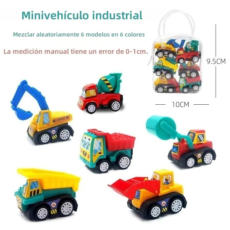 Mini Coches Autitos Chicos 6uds. 🚜 🚒