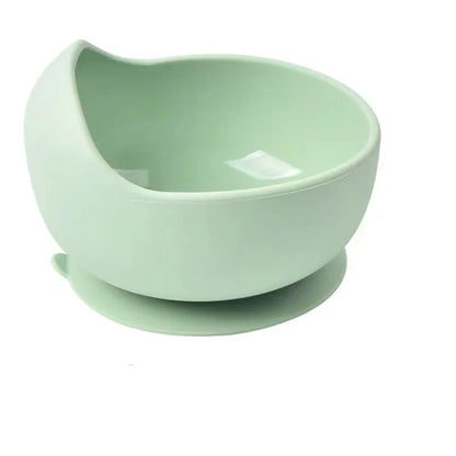 Cuenco Vajilla Plato de Silicona con Cuchara Verde