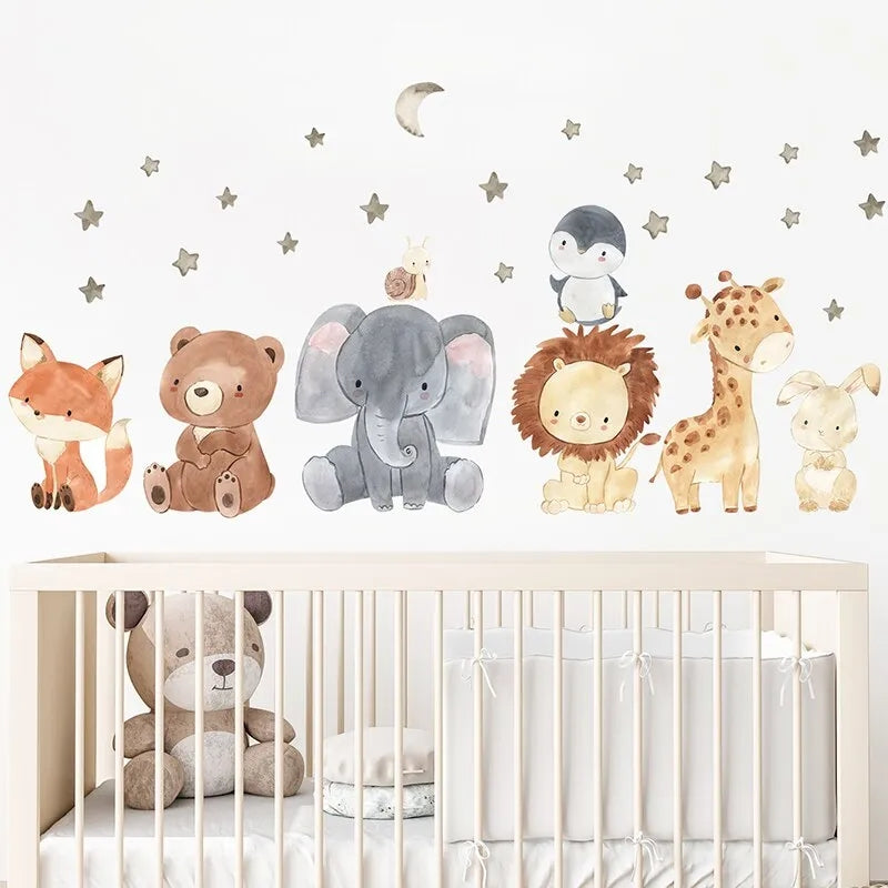 Sticker Vinilo Decorativo para la Pared Cartoon Animales de Africa Horizontal