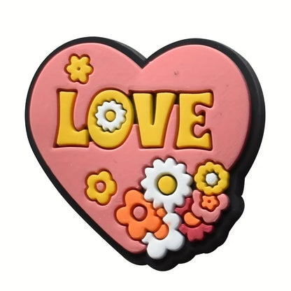 Dijes Charms Pins para Zapatos Crocs Peace & Love 26uds.