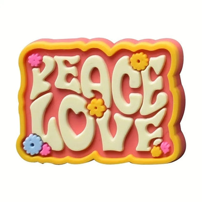 Dijes Charms Pins para Zapatos Crocs Peace & Love 26uds.