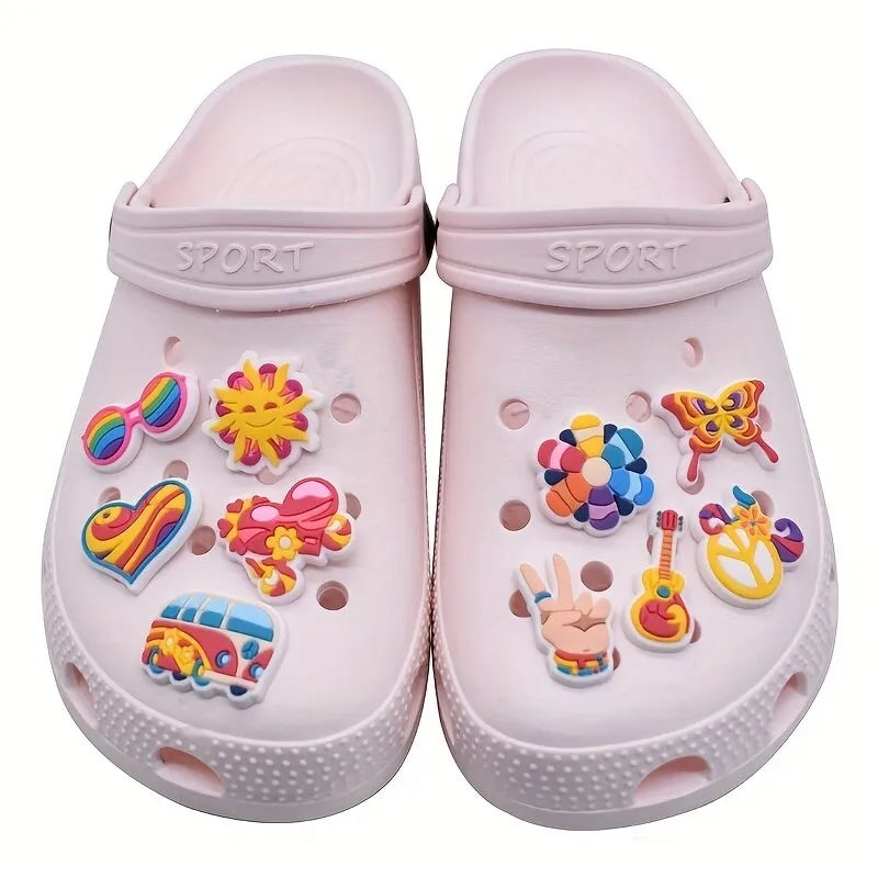 Dijes Charms Pins para Zapatos Crocs Peace & Love 26uds.