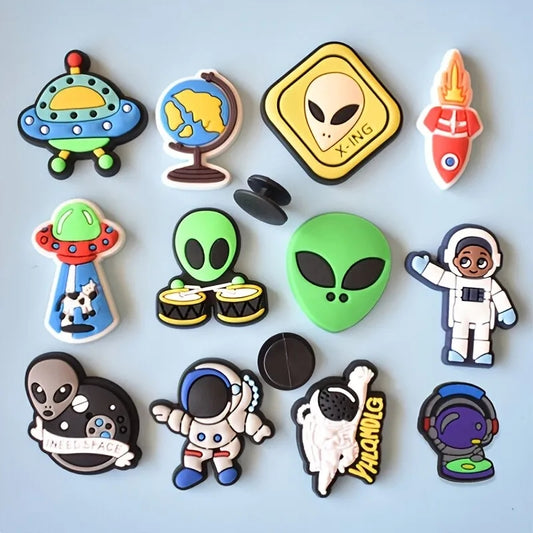 Dijes Charms Pins para Zapatos Crocs de Aliens 12uds.