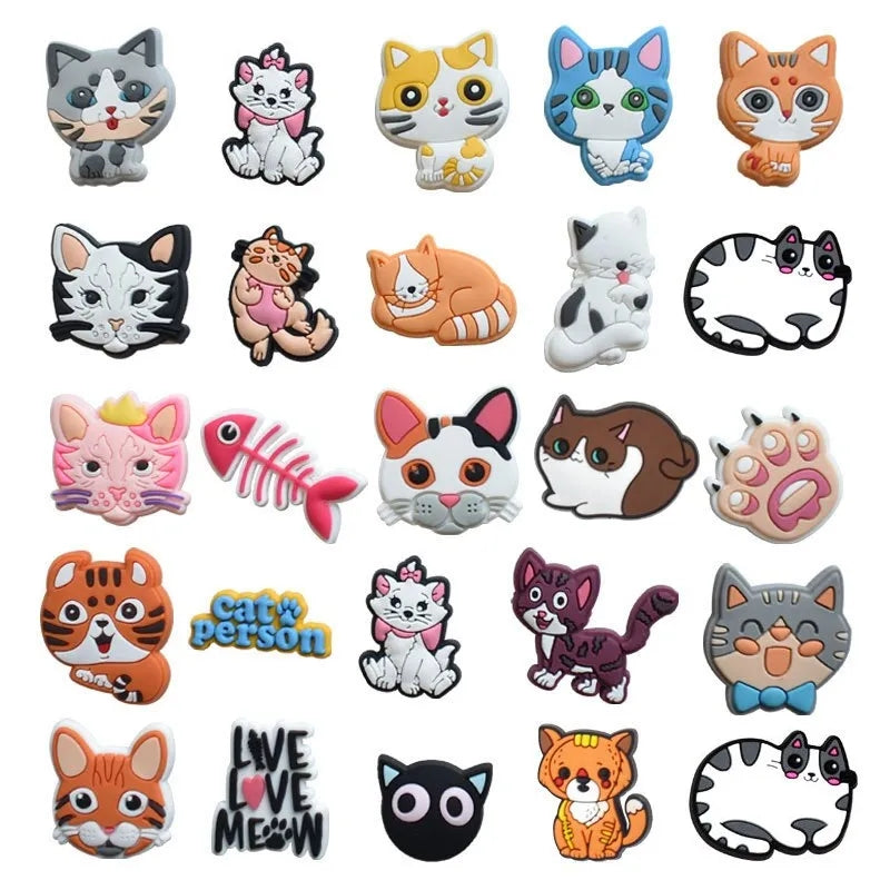 Dijes Charms Pins para Zapatos Crocs de Gato 25uds.