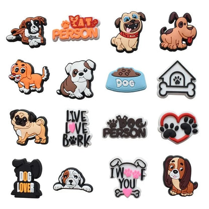 Dijes Charms Pins para Zapatos Crocs de Perros 16uds.