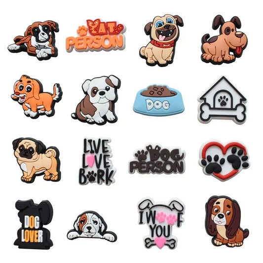 Dijes Charms Pins para Zapatos Crocs de Perros 16uds.