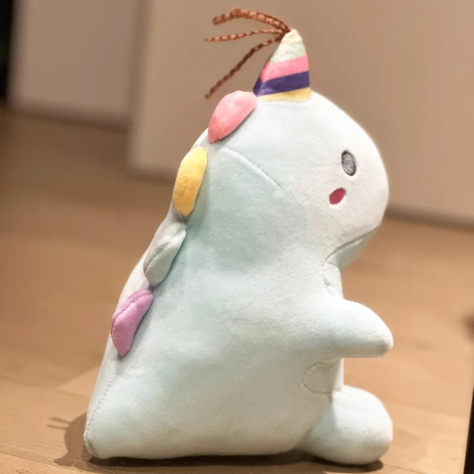 Peluche Muñeco de Dinosaurio Unicornio Celeste