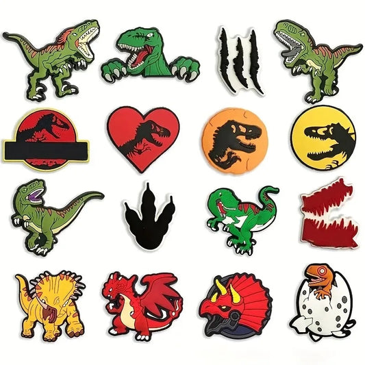 Dijes Charms Pins de Dinosaurios 2 para Zapatos Crocs 16uds.