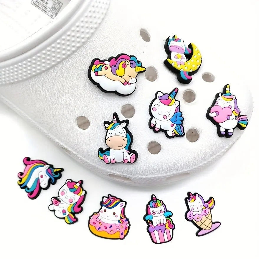 Dijes Charms Pins de Unicornios para Zapatos Crocs 25uds.