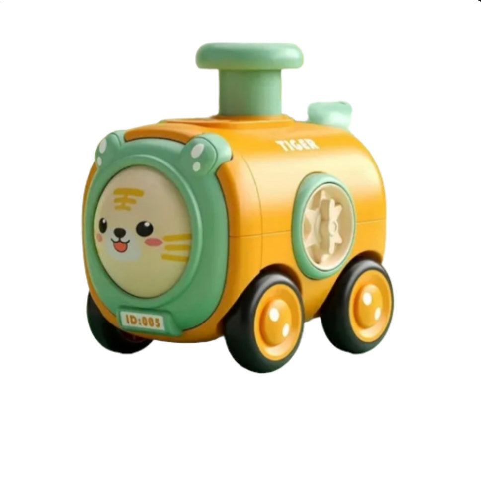 Tren Coche de Juguete Resistente Inercial Gato Amarillo