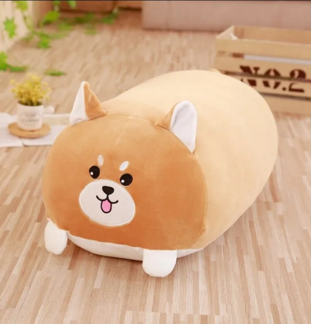 Almohada Peluche Muñeco de Perro Café Claro