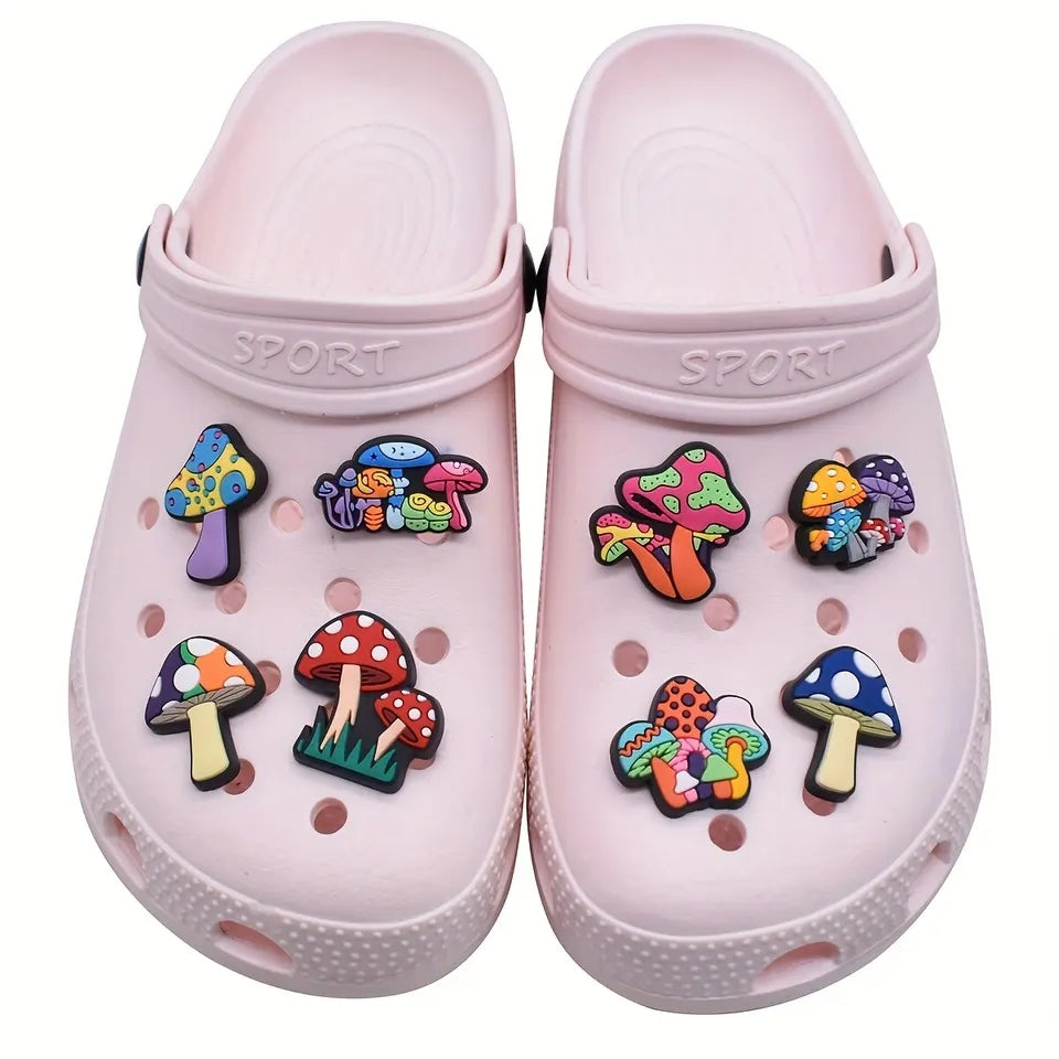 Dijes Charms Pins de Hongos para Zapatos Crocs 20uds.