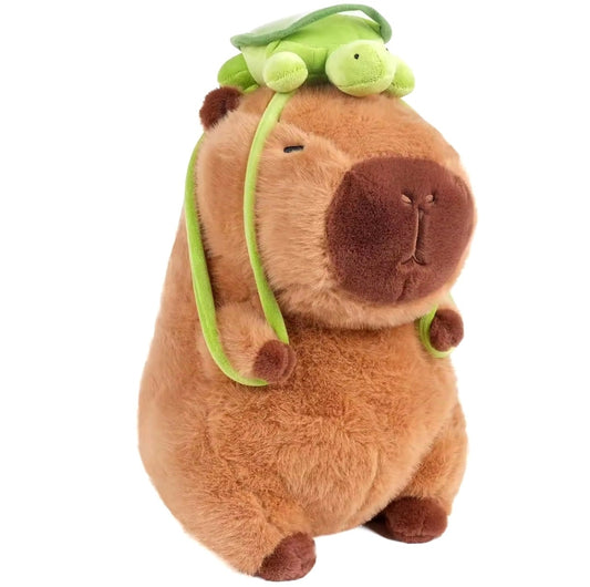 Peluche Muñeco de Capybara con Mochila Tortuga