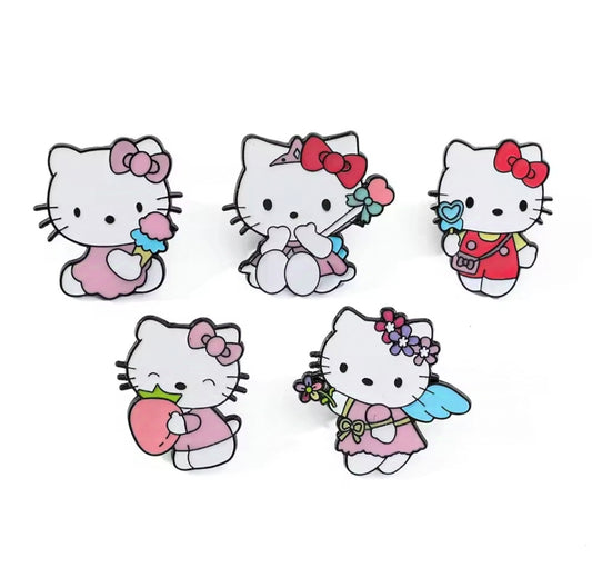 Pins Broches Alfileres Insignias de Metal Para Ropa de Hello Kitty 5uds.