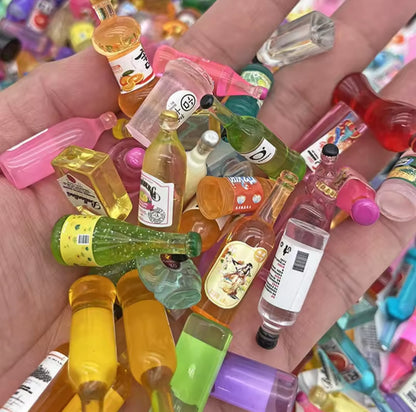 Mini Botellas Bebidas Agua Miniatura Cocina 10uds.