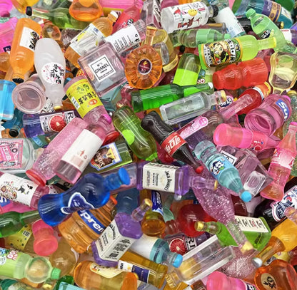 Mini Botellas Bebidas Agua Miniatura Cocina 10uds.