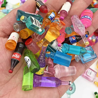 Mini Botellas Bebidas Agua Miniatura Cocina 10uds.