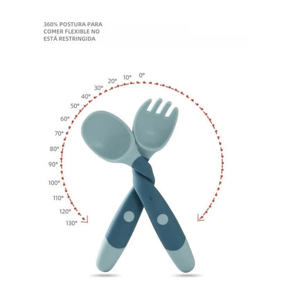 Cubiertos de Entrenamiento Tenedor Cuchara de Silicona