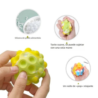 2 Pelotas Pop It 3D Bolas de Silicona Suaves para Niños