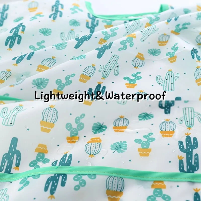 Babero Impermeable Manga Larga de Cactus 🌵