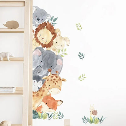 Sticker Vinilo Decorativo para la Pared Cartoon Animales Africa Vertical