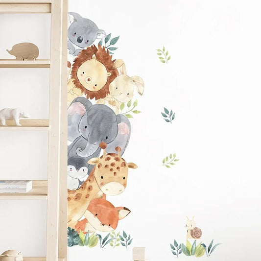 Sticker Vinilo Decorativo para la Pared Cartoon Animales Africa Vertical