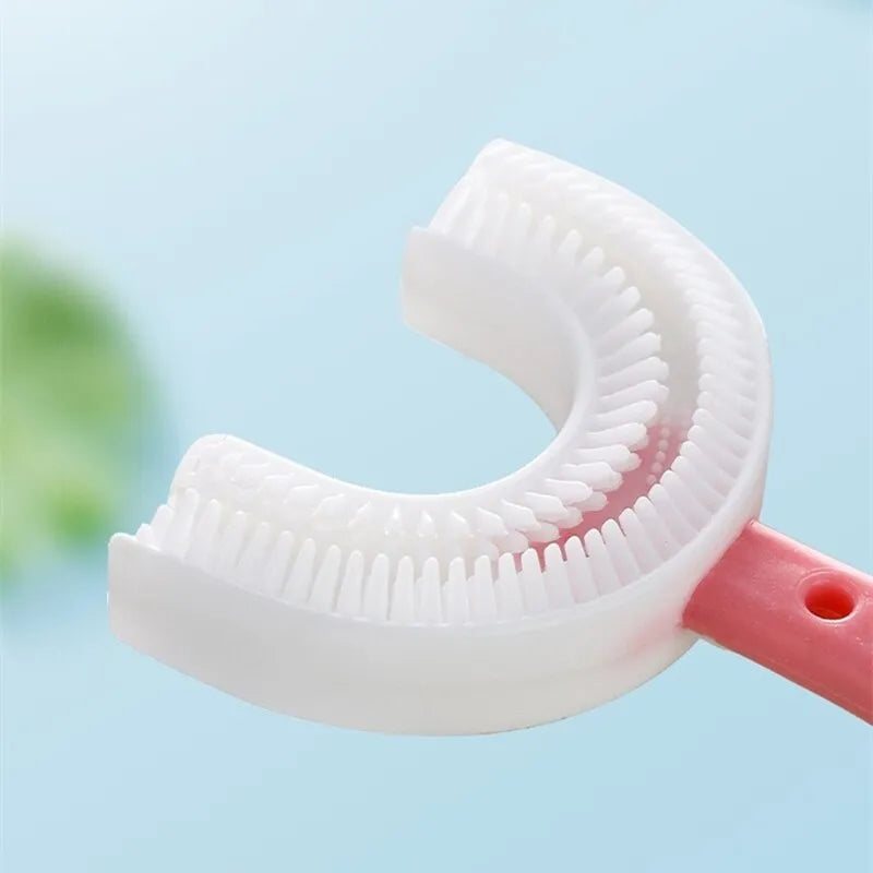 Cepillo de Dientes Bebé en Forma de U Rosado