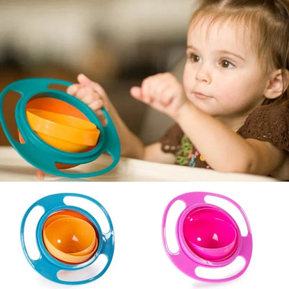 Plato Universal Gyro Bowl Antiderrames 360° Grados Rosado