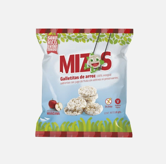 Mizos Galletas de Arroz Manzana 16gr.