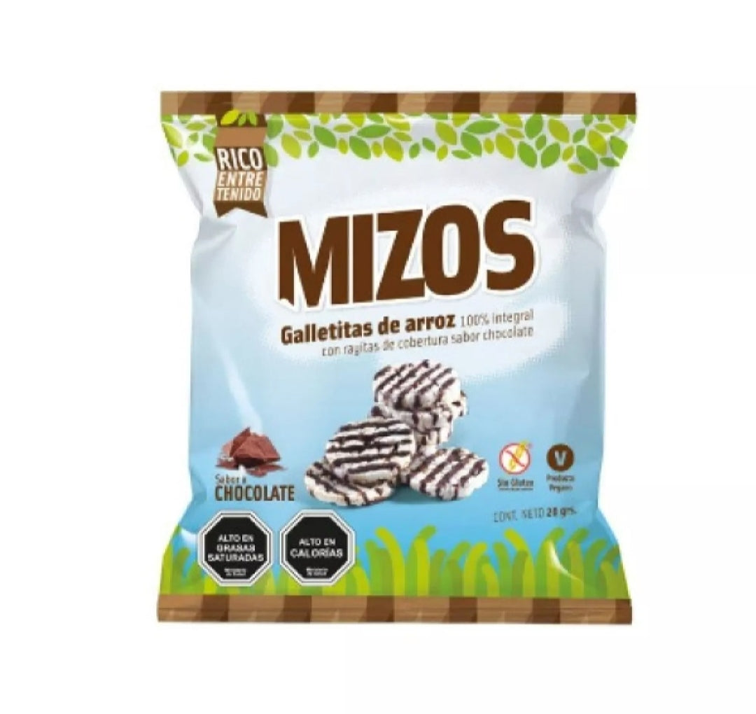 Mizos Galletas de Arroz Chocolate 20gr.