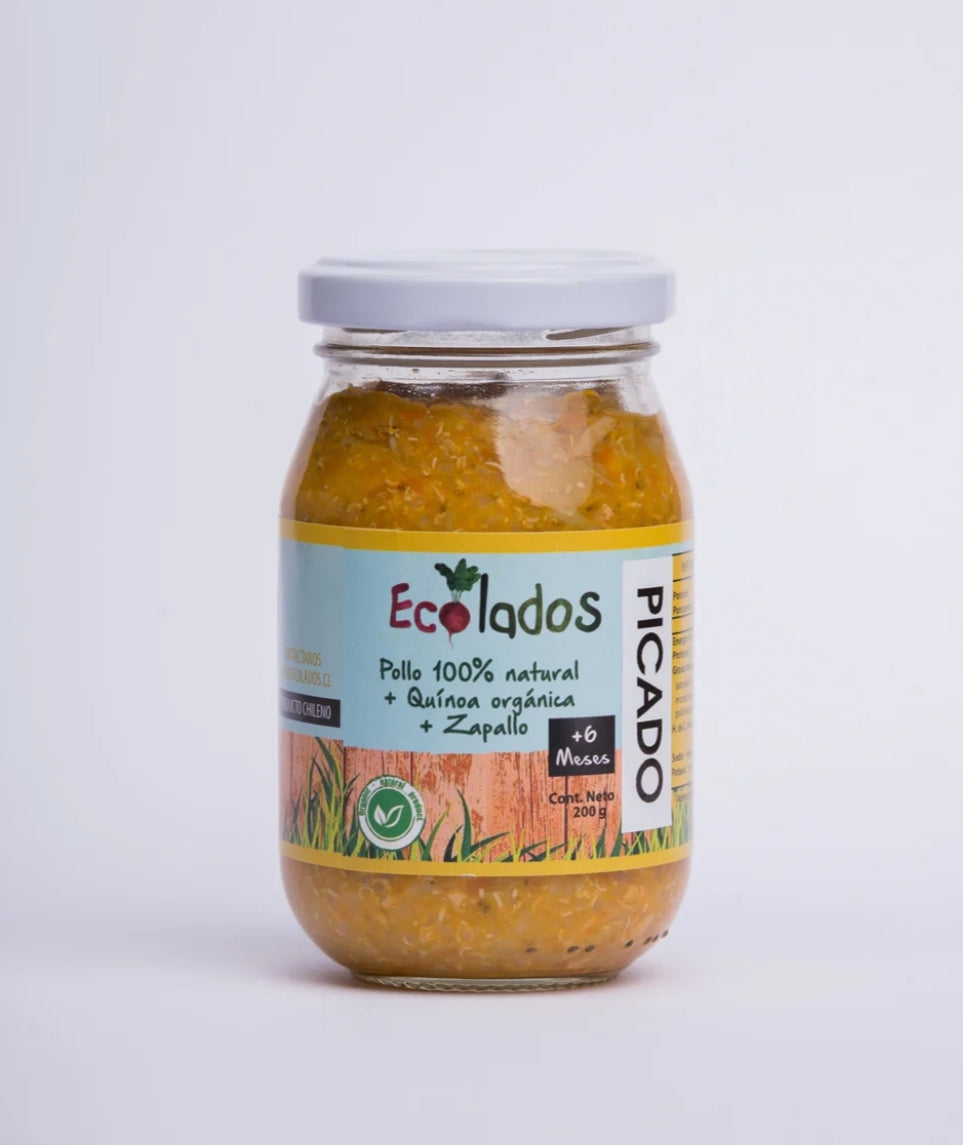 Picado Ecolados de Pollo 100% Natural, Quinoa y Zapallo 200gr.