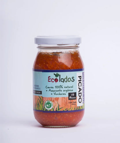 Picado Ecolados de Carne 100% Natural, Amaranto y Verduras 200gr.