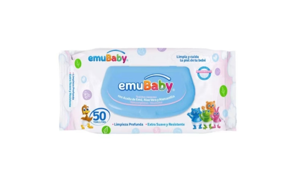 Emubaby Toallas Húmedas Premium 50uds. Tapa Dura