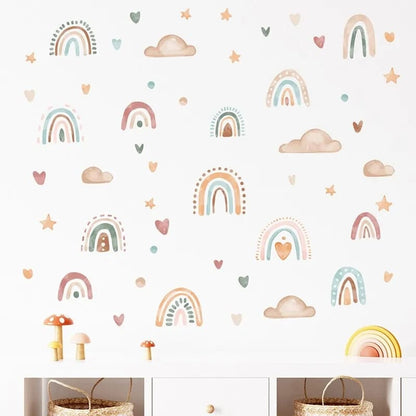 Stickers Pegatinas Decorativas Arcoiris Nubes Estrellas