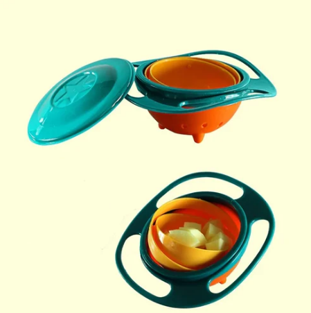 Plato Universal Gyro Bowl Antiderrames 360° Grados Verde