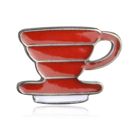 Pin Broche Alfiler Insignia de Metal Para Ropa de Cafe Rojo