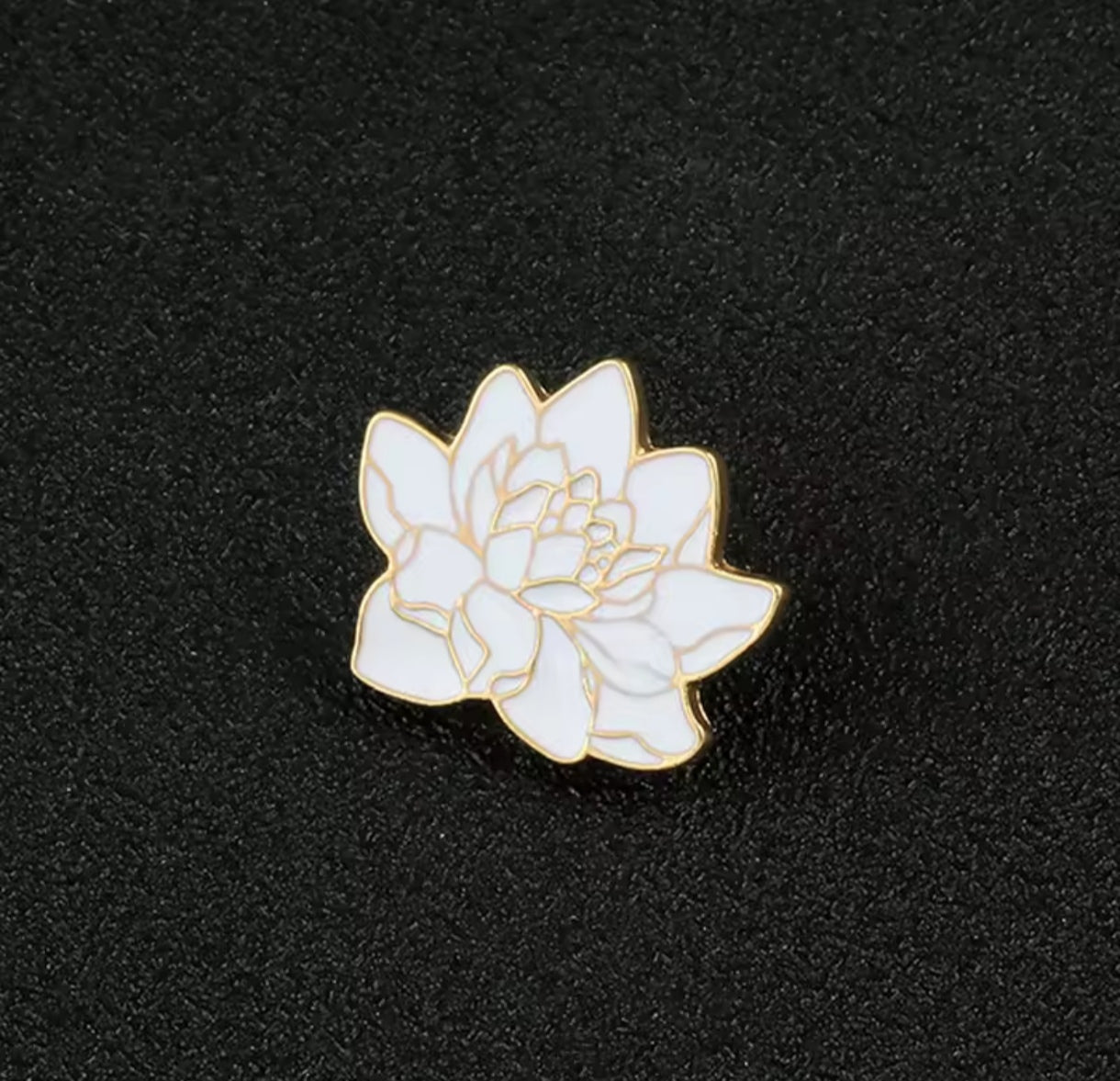 Pin Broche Alfiler Insignia de Metal Para Ropa de Rosa Flor Blanca