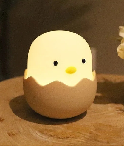 Lámpara de Silicona Pollito Cáscara de Huevo 🐣 Carga Usb