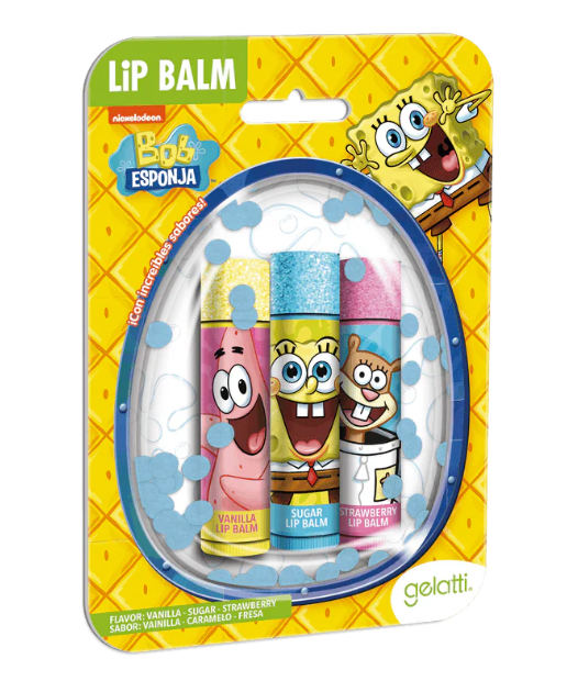 Balsamo Labial Lip Balm Bob Esponja 3uds.