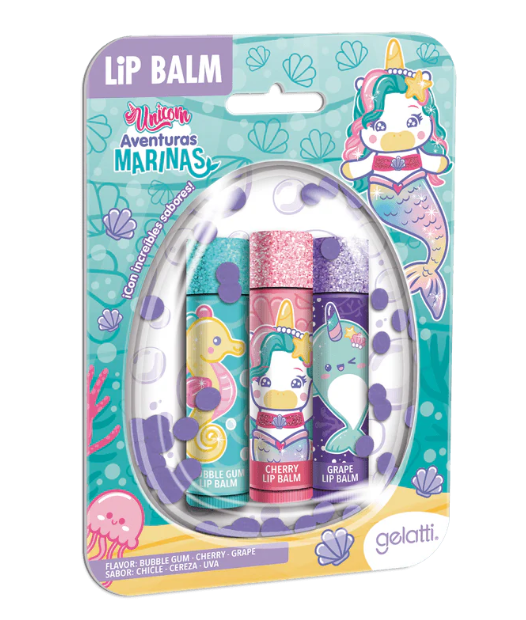 Balsamo Labial Lip Balm Unicornio 3uds.