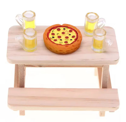 Mini Mesa Madera Decoracion Jardin Casa Muñecas 1ud.