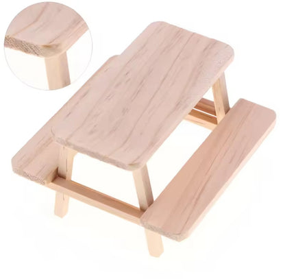 Mini Mesa Madera Decoracion Jardin Casa Muñecas 1ud.