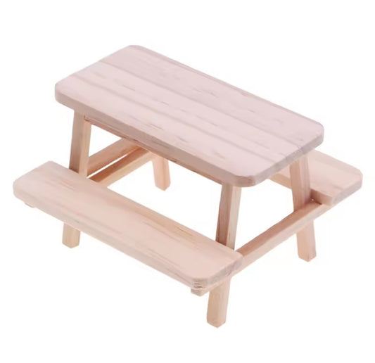 Mini Mesa Madera Decoracion Jardin Casa Muñecas 1ud.
