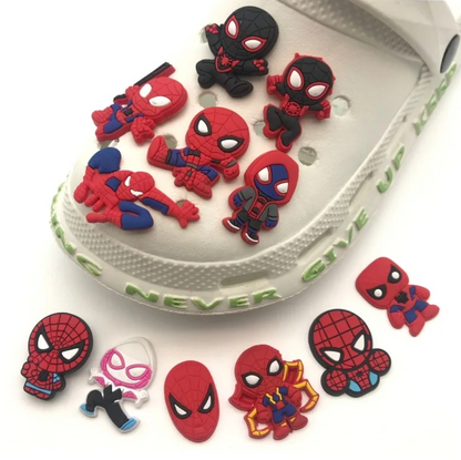 Dijes Charms Pins para Zapatos Crocs de Spiderman 12uds.